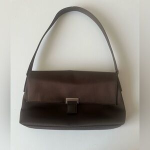 Vintage DKNY Brown Shoulder Satin Bag